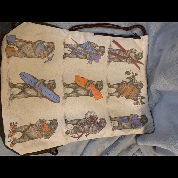 CA BEARS Sling Backpack Canvas California Souvenir Sports Travel SF Mercantile - Picture 5 of 16